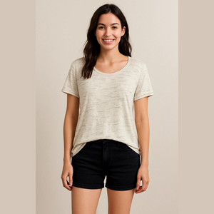 NWT Old Navy Luxe Large Stripes Cream Tee T-Shirt Large L